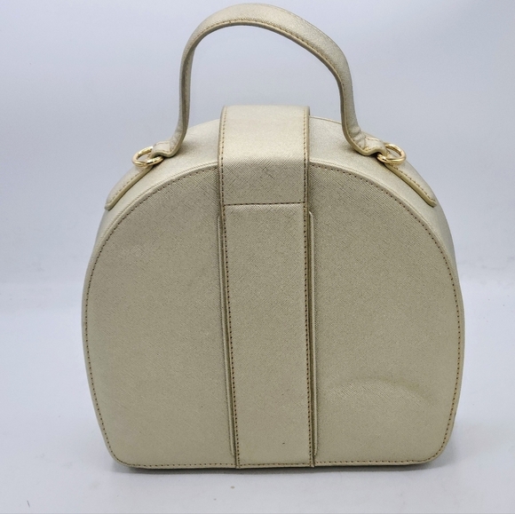 Snob Essentials Vintage Round Treasure Crossbody Gold Handbag - Picture 4 of 15